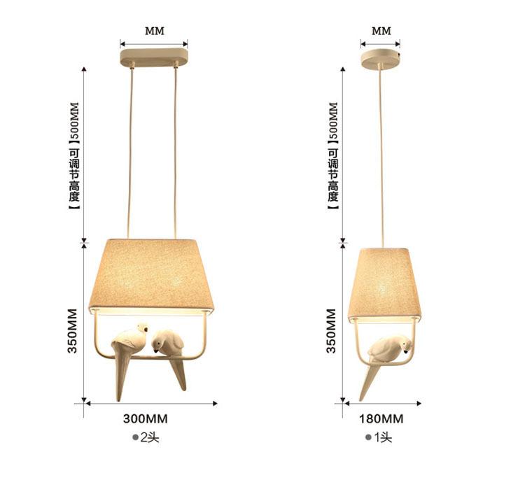 Nordic Bird Lamp Simple Chandelier Design Living Room Bird Pendant Lights Study Dining Room Birdcage Hanging Lamps Home Decor