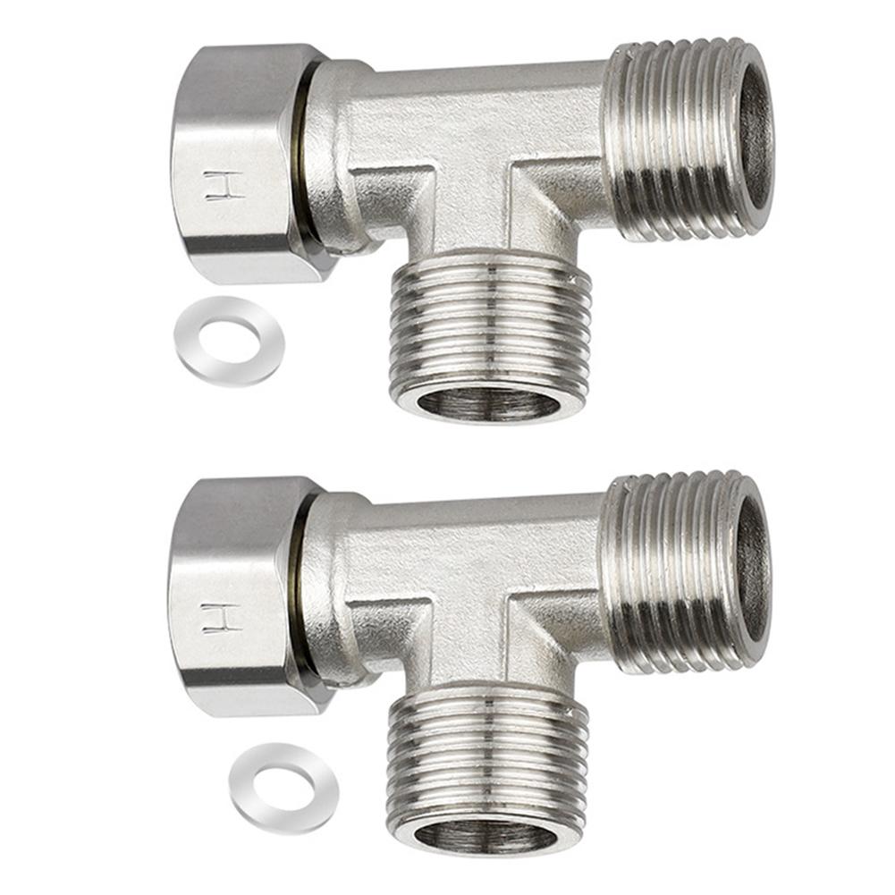 T Adapter Pipe Connector 3 Ways Valve For Diverter Bath Toilet Sprayer Shower Head Fitting Stainless Steel Three-way Water Pipe