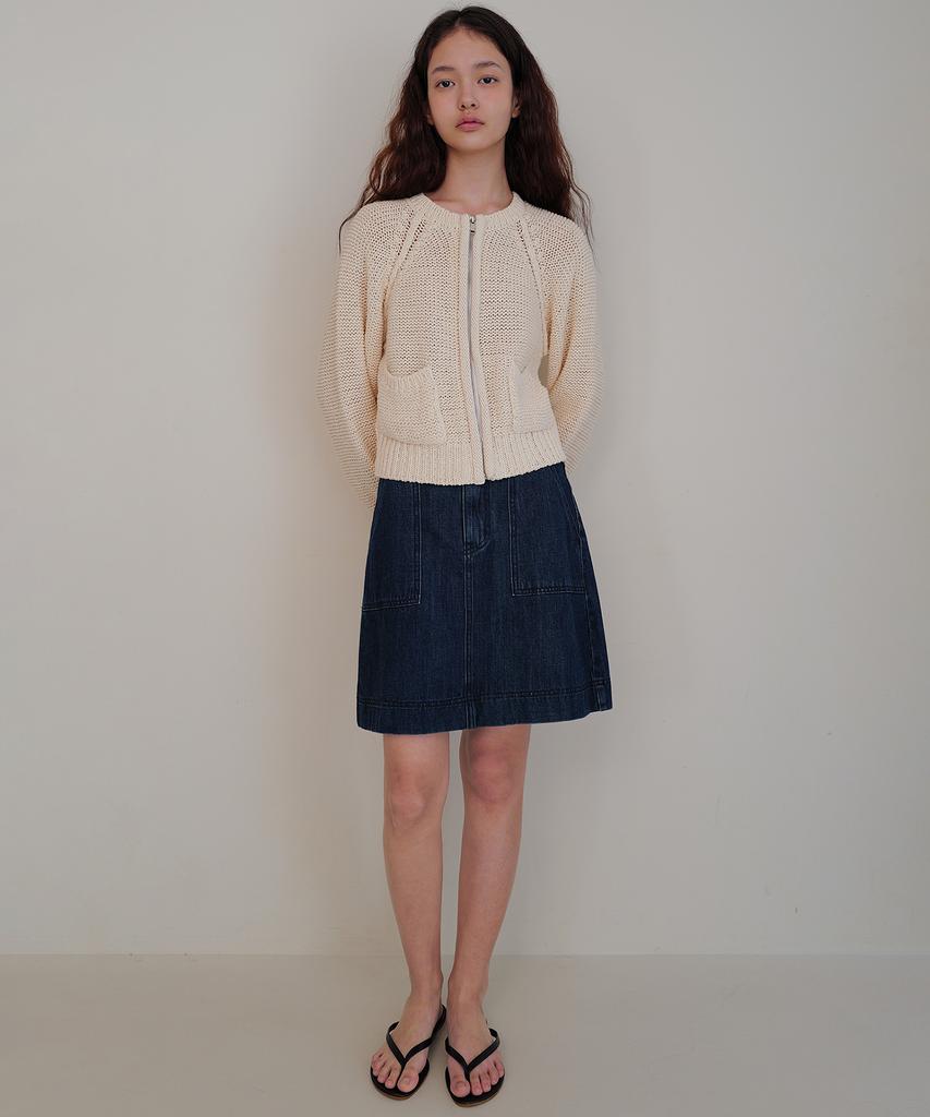 ANDNEEDS Birkin Zip-Up Knit (Ivory)