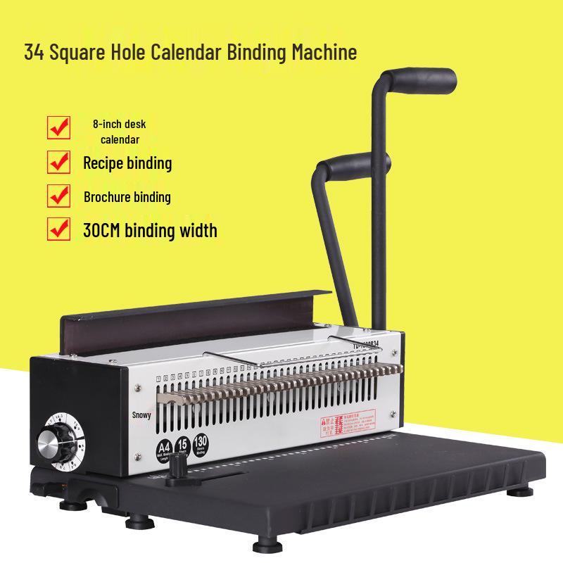 Leisheng A4 Double Wire Binding Machine TD-1500B34 for Calendars and Round Hole Punching