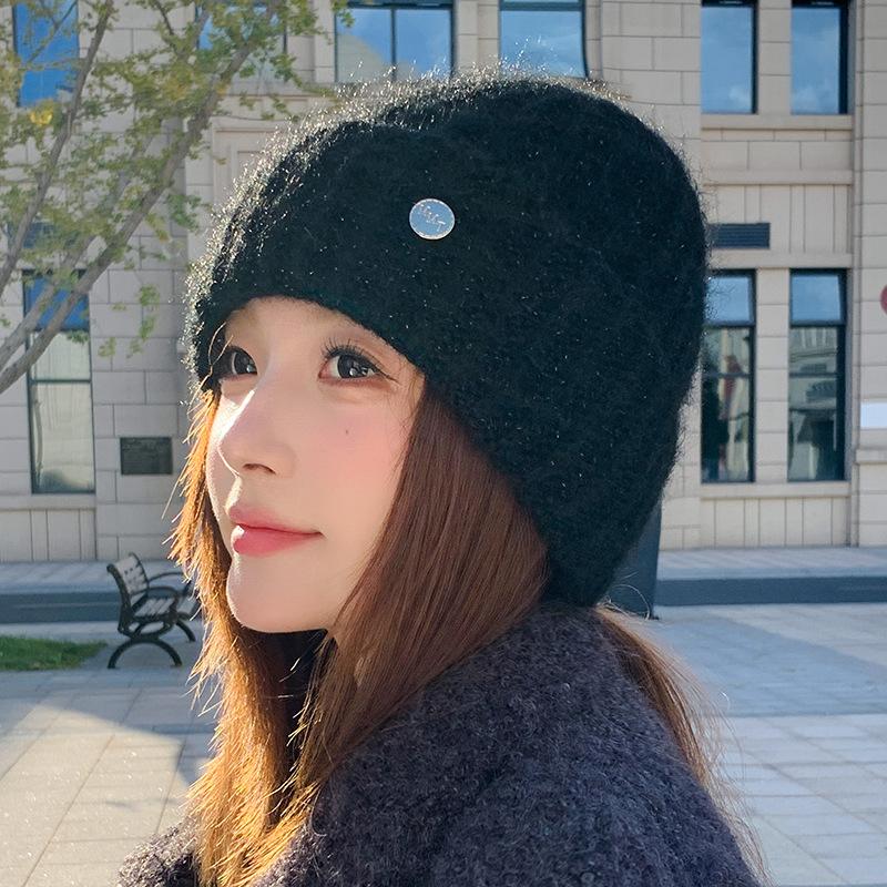 Wool Hat Women's Autumn and Winter New Wool Casual Knitted Hat, Ear Protector Headgear Winter Hats for Women, Beanies for Women, Hats for Women Winter