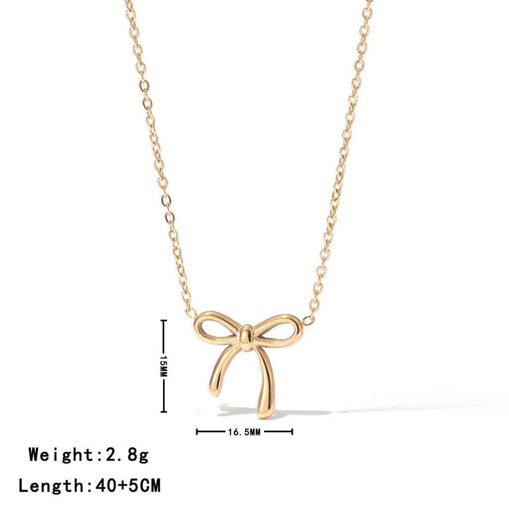 Bowknot Pendant Necklace Women Fashion Clavicle Chain Jewelry Gift