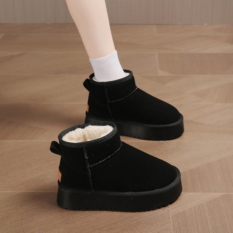 

Snow boots women s height increase warm boots within 2025 classic platform cotton shoes women s versatile velvet thickened short boots women 39 чёрный