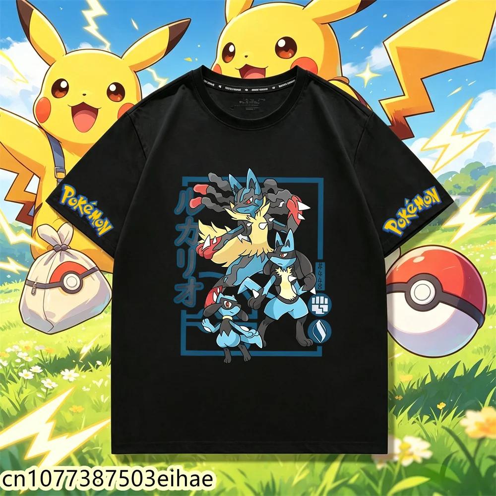 Cartoon Pokémon Kawaii Fashion T-Shirt 2026 New Street Wear, Casual Summer Crew Neck Tees Suitable For Boys Girls Aged 3-14