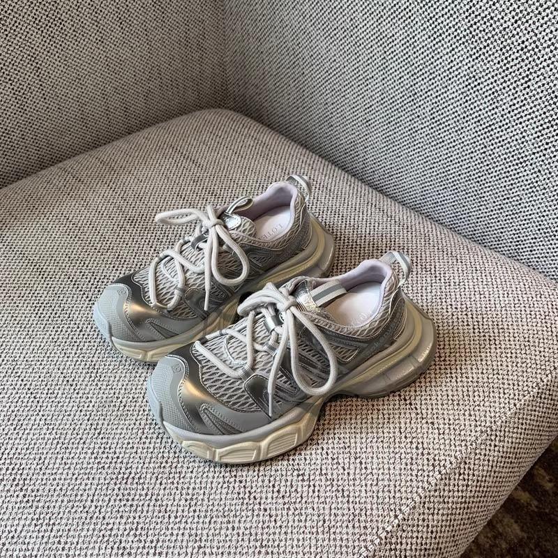 

Новые летние сетчатые дышащие полированные кроссовки на толстой подошве в стиле «папа» женские универсальные увеличивающие рост дышащие повседневные спортивные кроссовки 40 шампанского