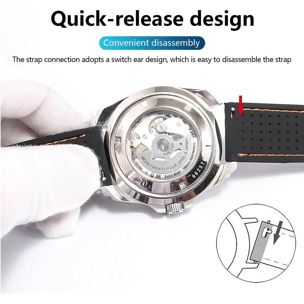 New Breathable Silicone Sports Band for hua-wei Sam-sung watchband 20mm 22mm Silicone Sports Band for Mido- T-issot O-mega Accessories