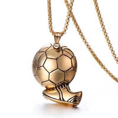 2025 Stilvolle Herren Retro Fußball Anhänger Halskette mit Edelstahlkette
