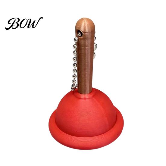 3D Printed Plunger Clicker Mini Toilet Keychain, Finger Shape Toy, Backpacks Handbag Purse Charm, Gag Gift Charm 1pc