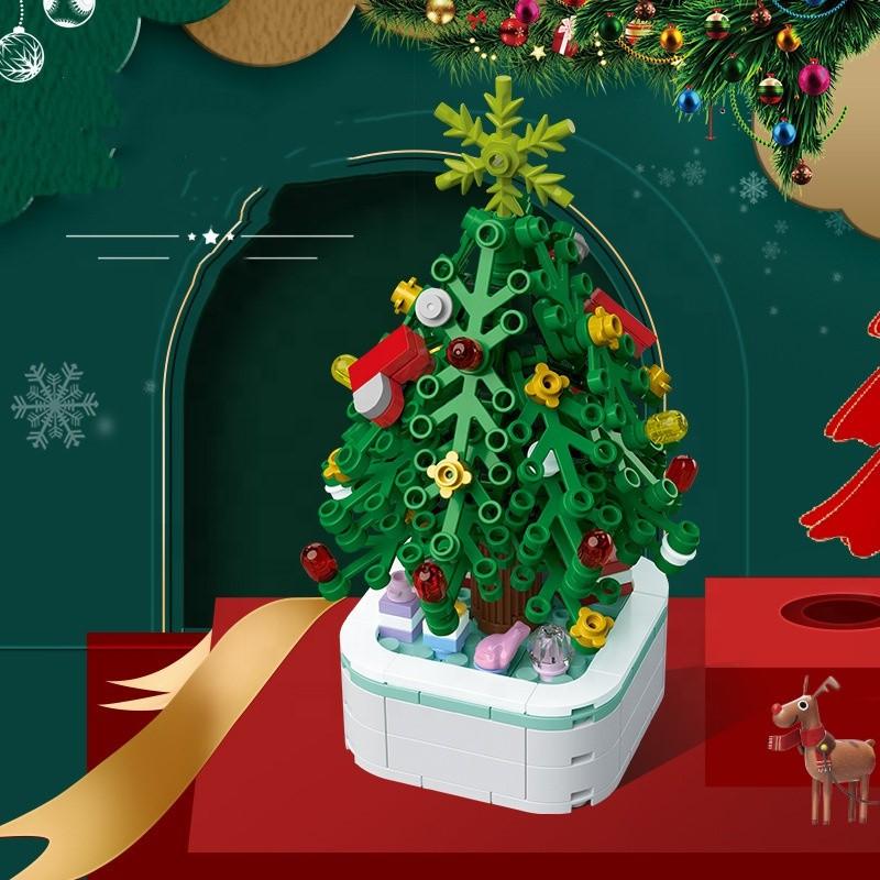 Non-Toxic 211Pcs Creative Series Christmas Tree Diy Building Blocks Educational Learning Science Bricks Halloween Gifts Toys For Children