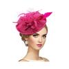Topper Hat Retro Style Imitation Linen Women Headwear Bows Feathers Mesh Accents Fascinator Hat Hair Accessory
