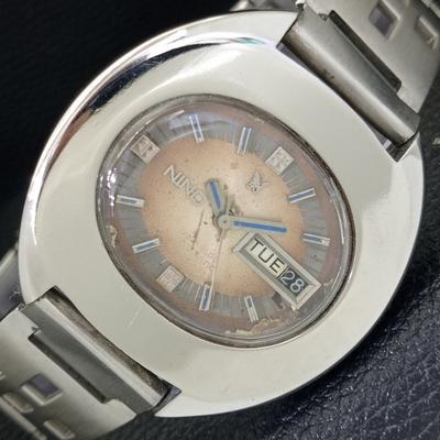 Echte Vintage NINO INCABLOC Automatik Schweizer Herrenuhr Originalzifferblatt a702545-1