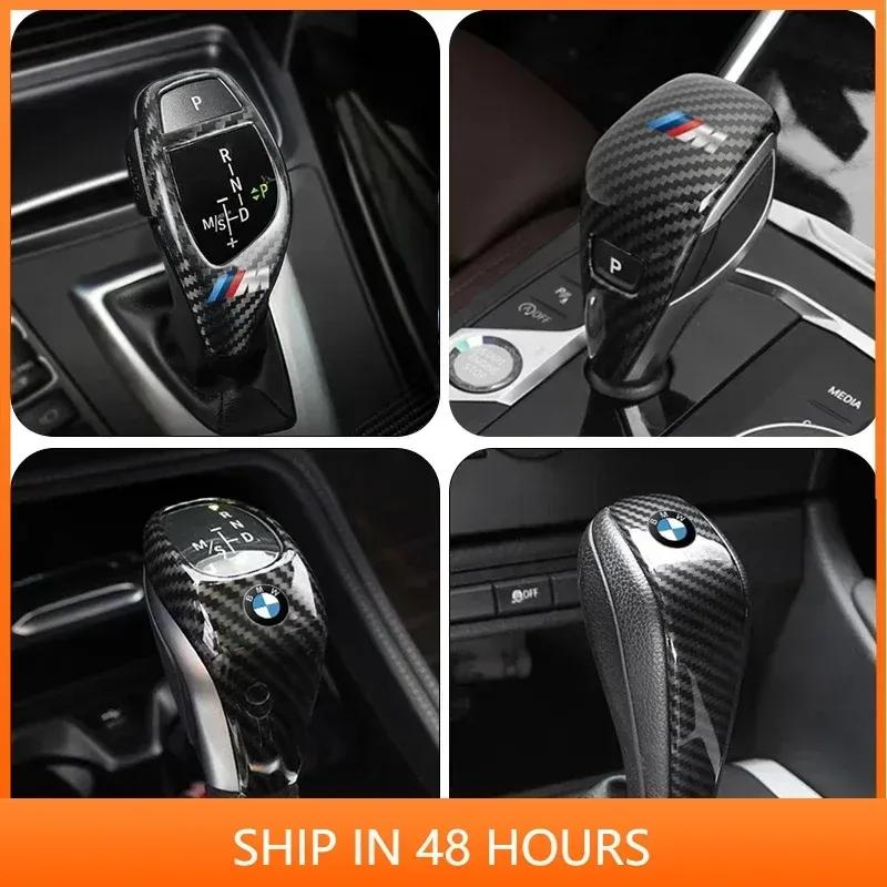 -Car Gear Shift Handle Sticker Carbon Fiber Pattern Protective Cover For BMW M X1 X2 X3 X4 X5 X6 X7 E30 E39 E46 E60 E61 E90 E70
