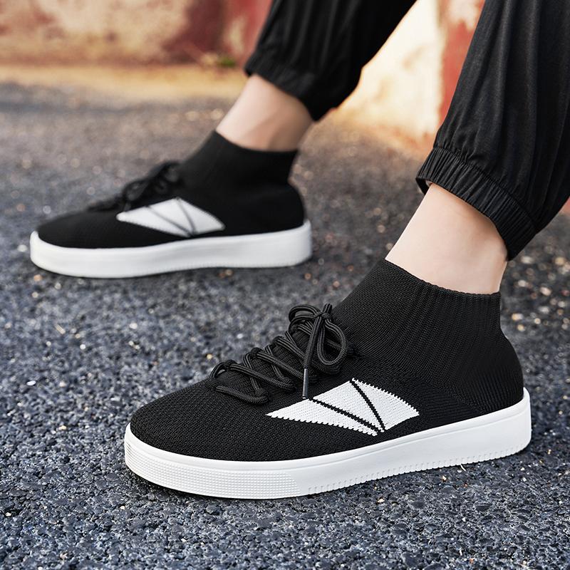 

2025 New Plus Size Lightweight Men Casual Women s Shoes Wearable Breathable Knitted Shoes Couple Shoes Material Flat Heel Shoes 35