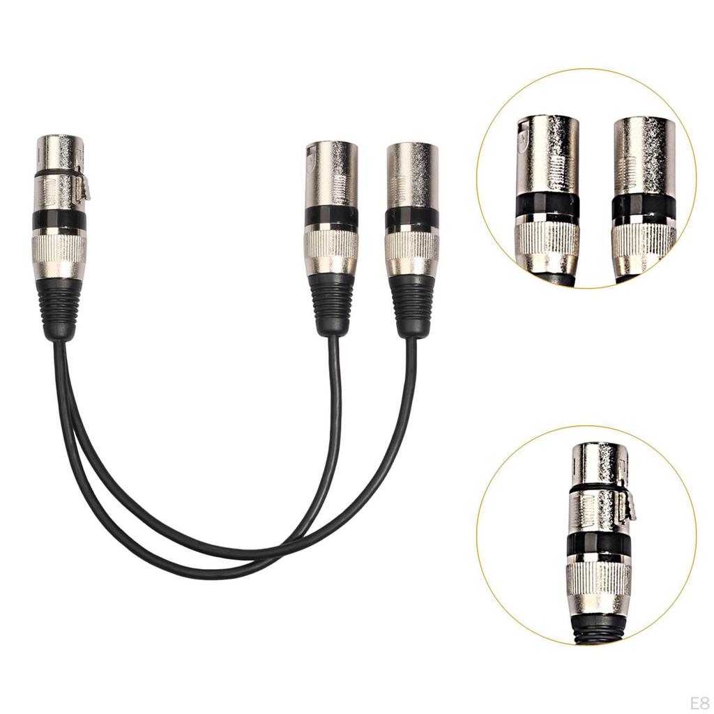 Splitter Cord, 1 XLR Female to 2 Male Y Cable, 30cm for Equelizer