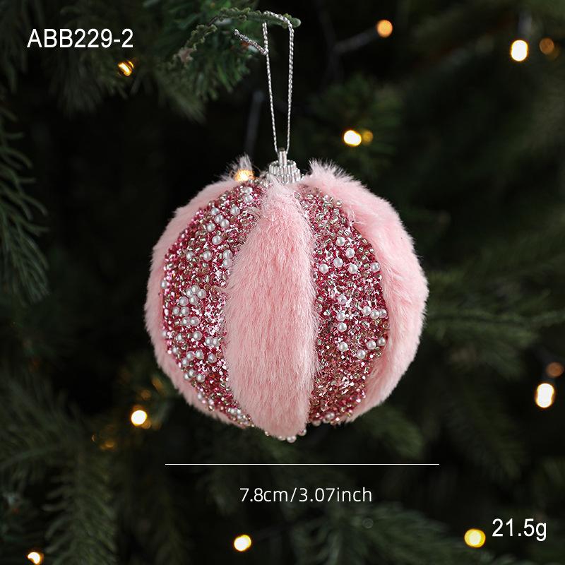 Christmas Tree Ornament Unique Pink Fluffy Christmas Ball Christmas Ball Decoration Modern Holiday Ornament For Festive Holiday