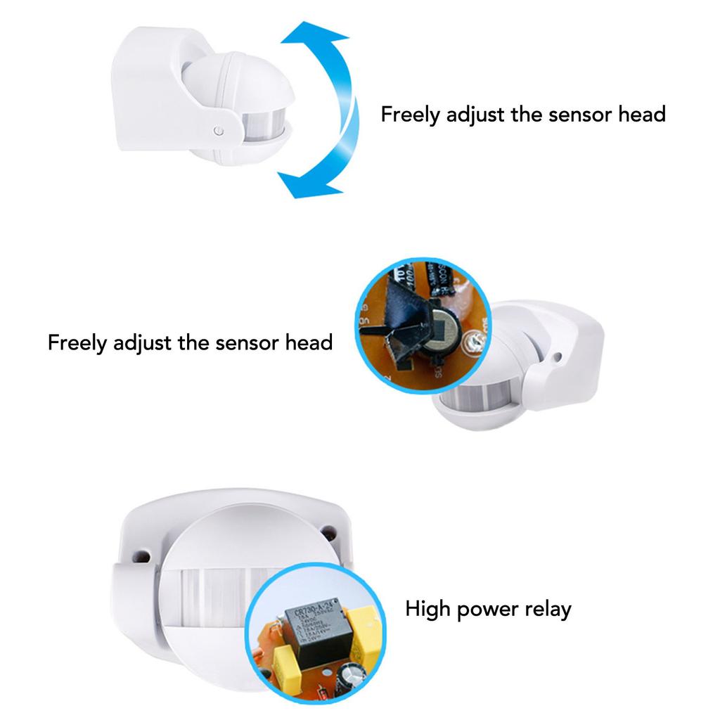 Motion Sensor Detector Waterproof NaIntelligent Radiationless ABS Housing Infrared PIR Motion Sensor AC110240V