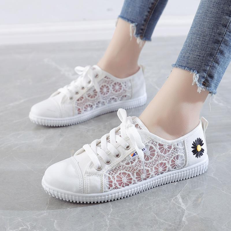 Encaje Zapatos Blancos Transpirables Mujer 2020 Verano Nuevos Zapatos Planos  Malla Hueco Boca Poco Profunda Zapatos de Mujer Sandalias Pequeñas Daisy  comprar a buen precio — entrega gratuita, reseñas reales con fotos — Joom