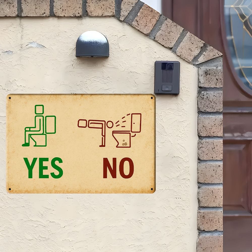 Funny Vintage Toilet Metal Sign, 12x8 Inch.