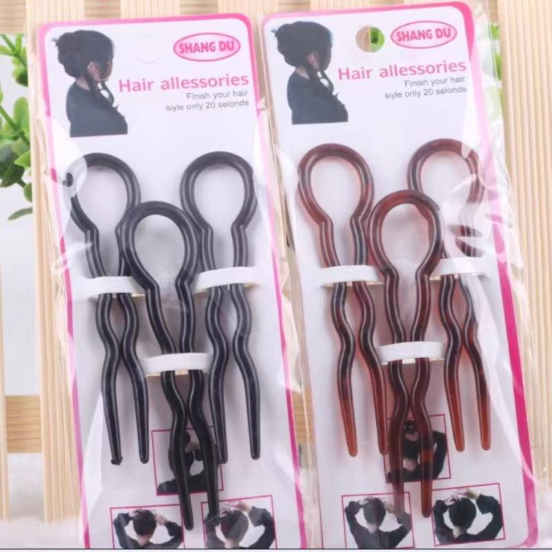 3 Teile/satz Friseur Werkzeuge Frauen Runde U-förmige Welle Haarnadeln Mode DIY Französisch Haar Zwei-zu-eins