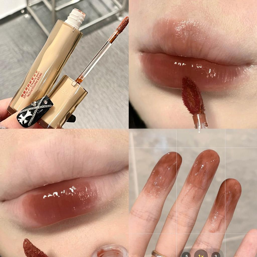 Lippenglasur mit Aqua-Kristalllinsen, feuchtigkeitsspendend, lang  anhaltende Farbe, verblasst nicht leicht, Schmolllippen aus Geleeglas  zu  niedrigen Preisen im Onlineshop Joom kaufen
