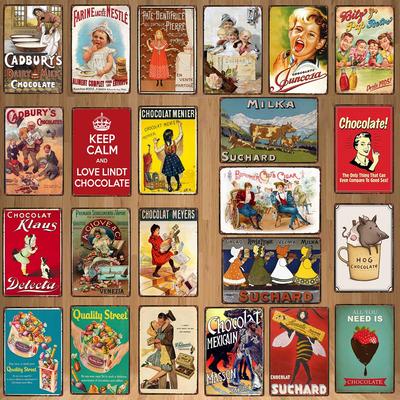 YZFQ Food Sugar Sign Vintage Tin Plate Candy Bar Poster Metal Wall Pub Kitchen Restaurant Home Art Decor DU-6798B