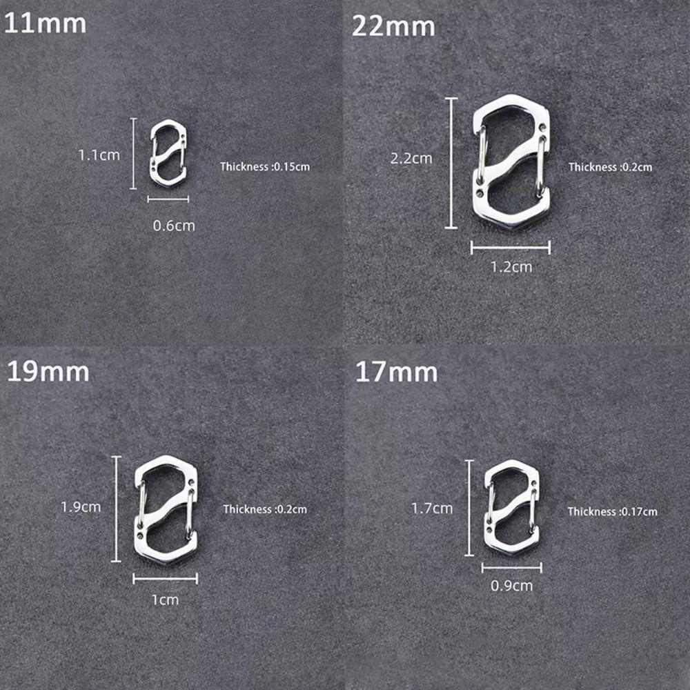 10PCS Stainless Steel Backpack Buckle S Type Silver Necklace Clasps Handmade Carabiner with Lock Jewelry Accessories