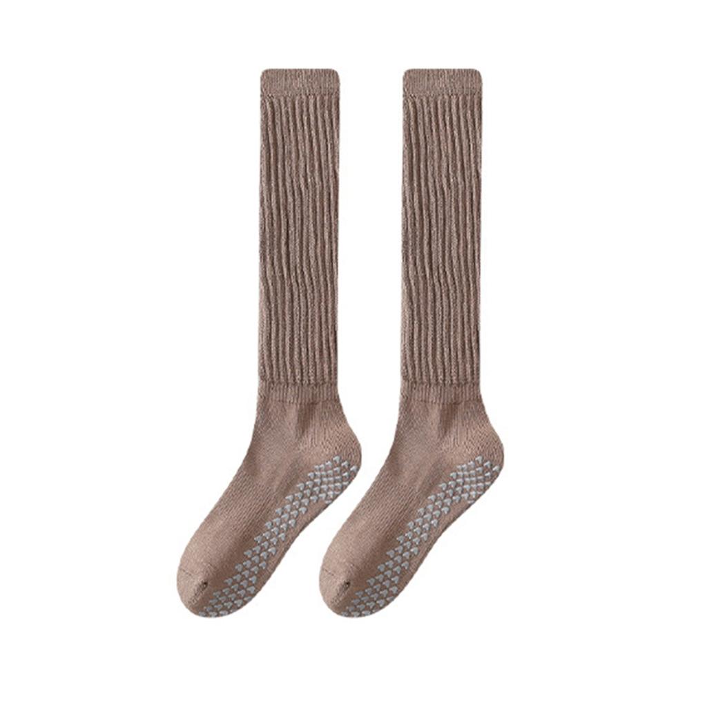 1 Pair Women Winter Yoga Socks Compression Yoga Socks Silicone Bottom Long-tube High Elasticity Wrapping Anti-slip Socks Warmth Stockings
