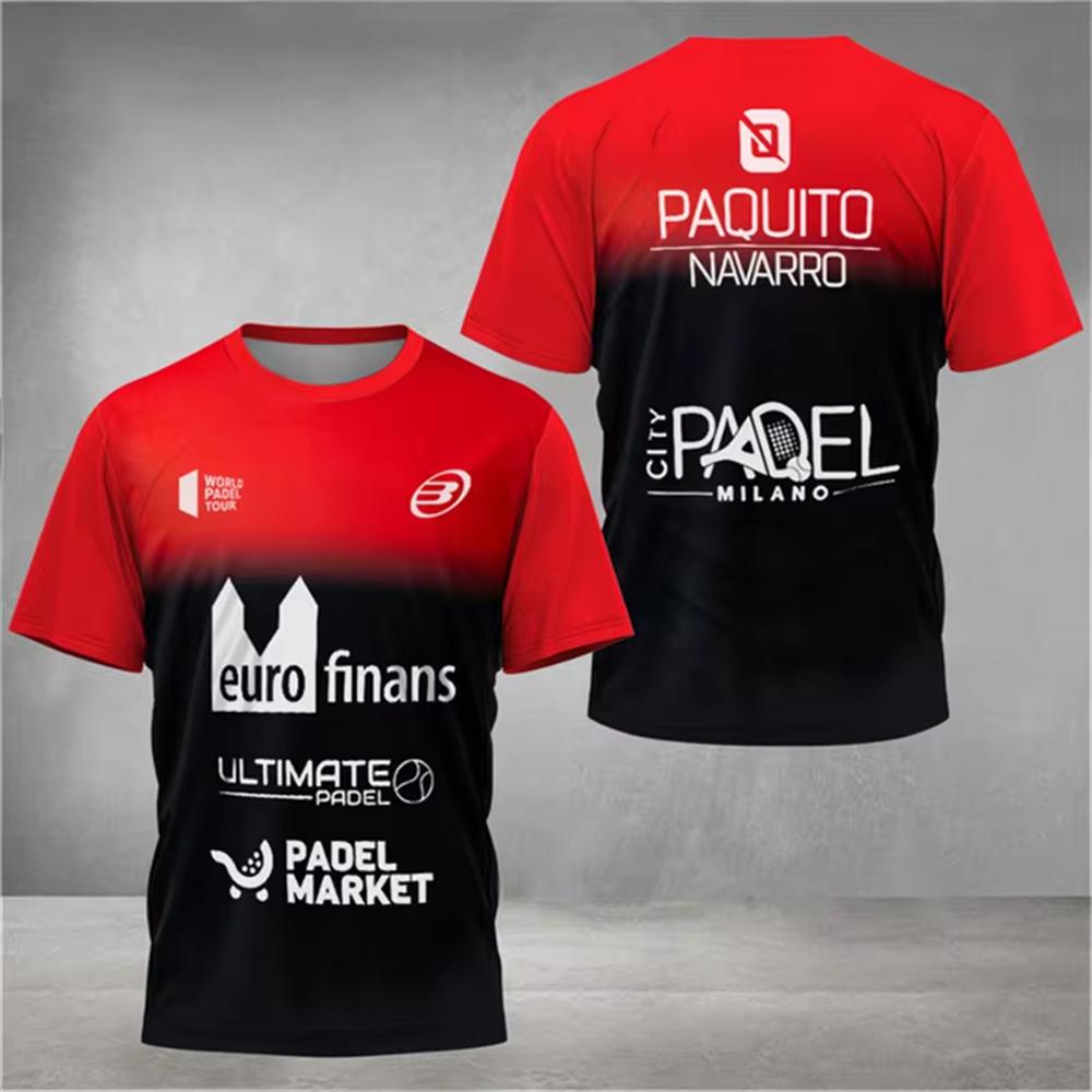 Herren Trend Padel T-Shirt Element Print Muster Ultra-dünn Kurzarm Herrenmode Tennis Atmungsaktiv Boutique Fitness Top