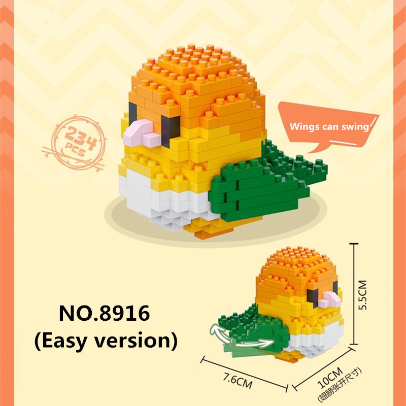 Kawaii Bird Series Micro Particle Building Blocks Cute Colorful Parrot Model DIY Bricks Decor Toys For Children Christmas Gifts