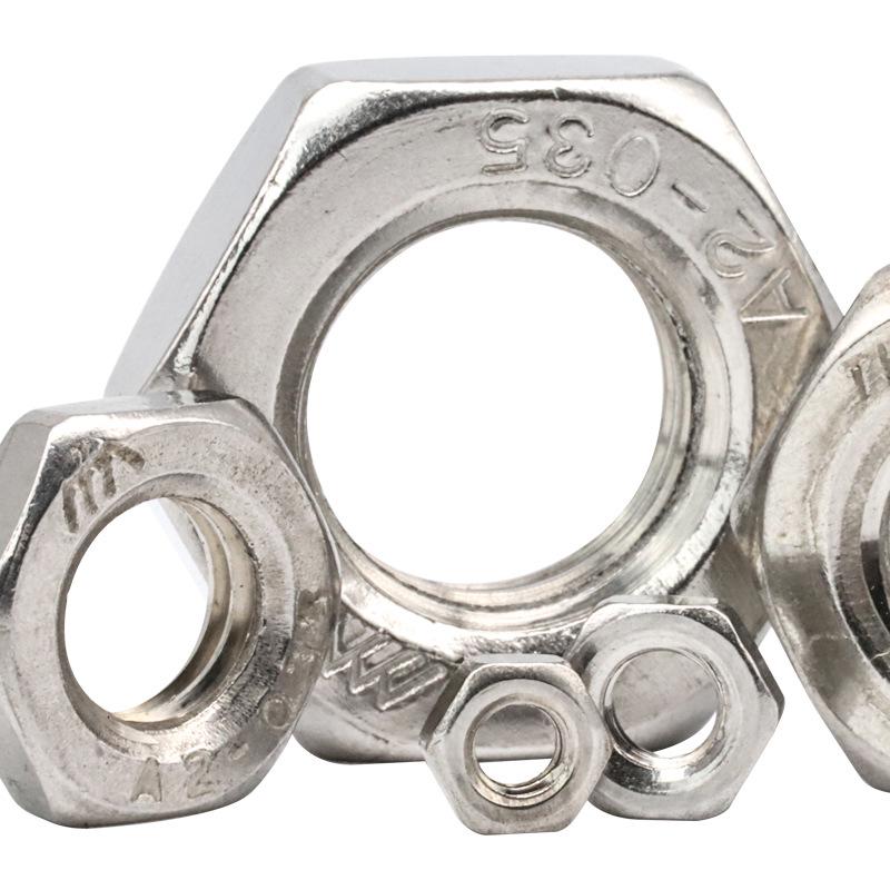 Cienka sześciokątna nakrętka ze stali nierdzewnej 304 – Dostępna w rozmiarach M6, M8, M10, DIN439