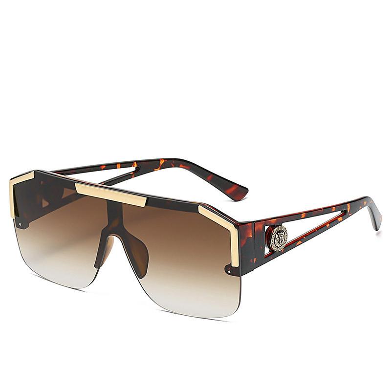 Modische Sonnenbrille für Herren und Damen, übergroße Pilotenbrille, Vintage-Design, Löwenkopf, verbundener Körper, Sportbrille, UV400