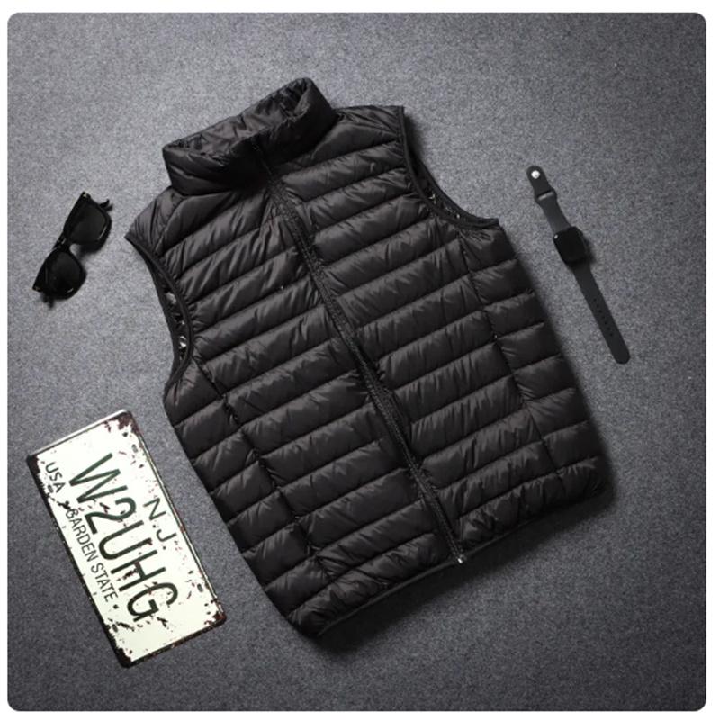 Sleeveless Down Jacket For Men Pure Warm Pocket Vest Coat High Quality Lightweight Down Duck Vest Coats Male