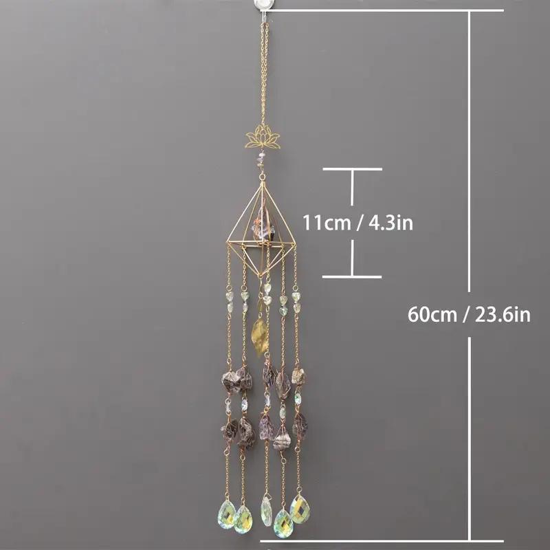 Natural Crystal Gravel Pendant Sun Catcher Garden Balcony Wind Chime Hanging Ornament