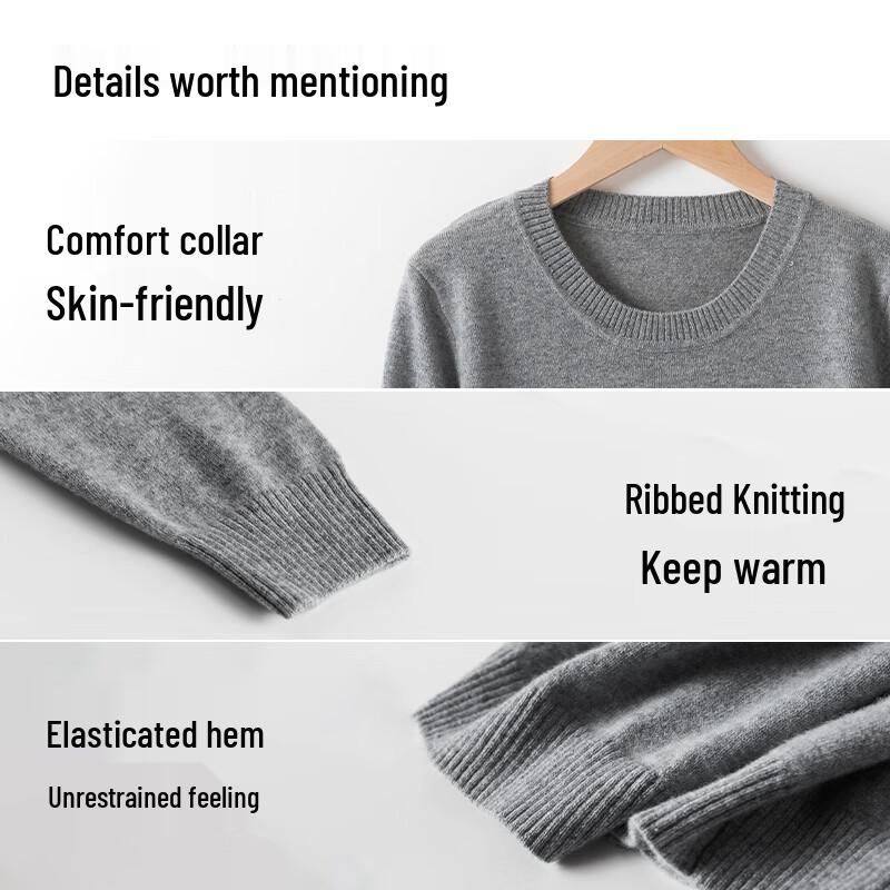 Hengyuanxiang Women's Thickened Pure Cashmere Sweater
