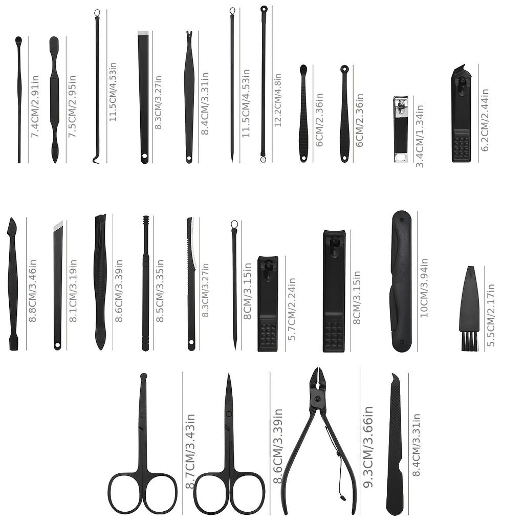 Manicure Set 10/15/25 PCs Full Function Kit Professional Stainless Steel Pedicure Sets Nail Clipper With Portable Case Idea Gift