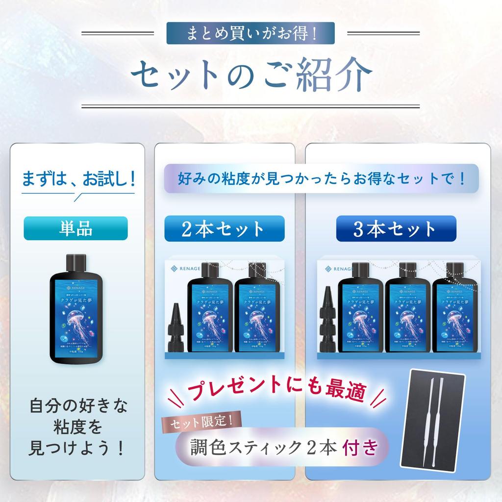 RENAGE Resin Liquid UV Large Capacity Hard Medium Jellyfish Includes Nozzle and Instruction Manual of LED, 125g, Transparent, Type, Viscosity, Dream,