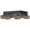 VidaXL Ensemble de canapé de jardin de 9 pièces avec coussins en poly rattan gris 3349235