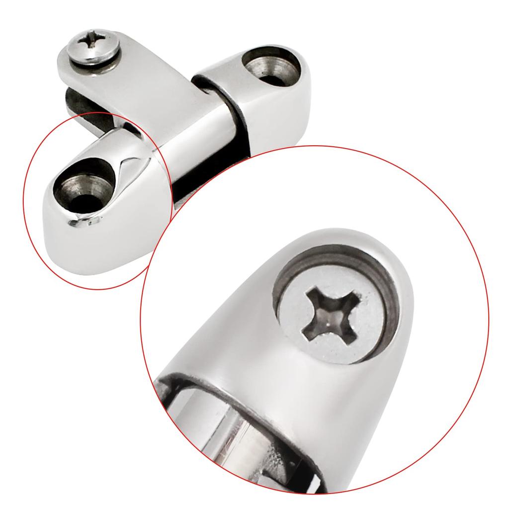 SHENGHUI Pair Boat Bimini Top Deck Swivel Hinges Side Mount Stainless Steel 316 Marine