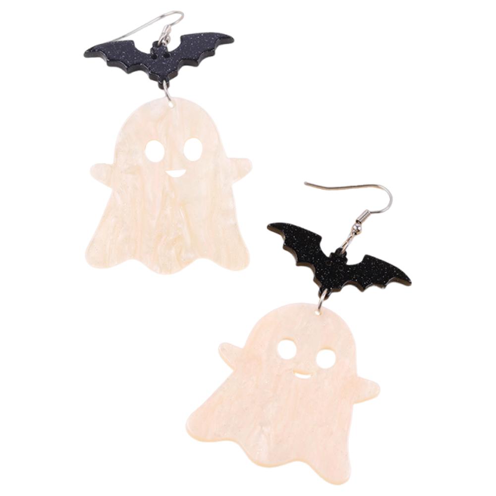 Halloween Contrasting Color Earrings Lightweight Acrylic Ear Studs Creative Stud Earring for Costume Get-Together Party