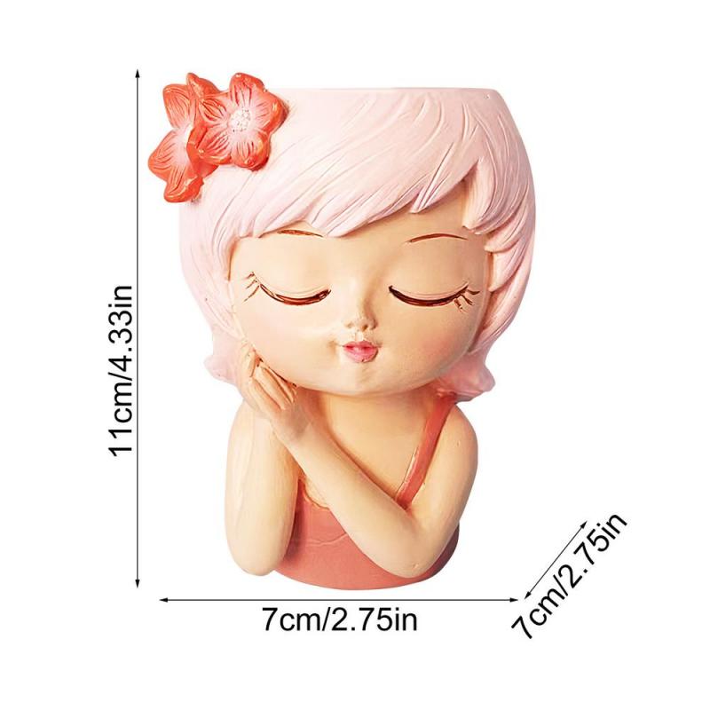 Vaso Fioriera 3D per Ragazze Fate Pianta Succulenta Contenitore Fiorito per Caffetteria Cucina Salotto Camera da Letto Giardino di Casa Decorazione Fioriera