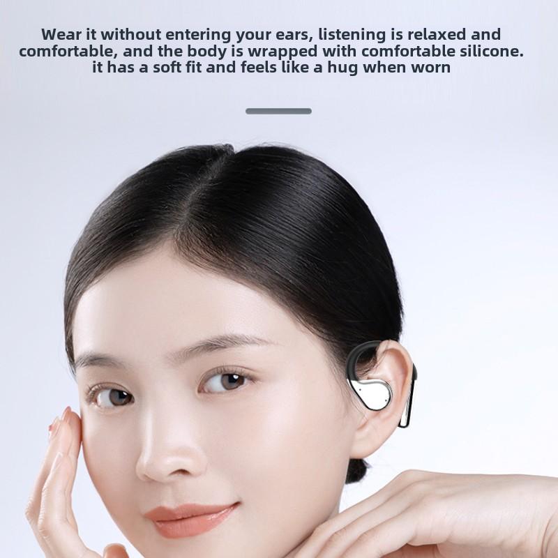 Smart Screen Open Ear LCD Display Noise Cancelling Headset OWS Sports Bluetooth Headset