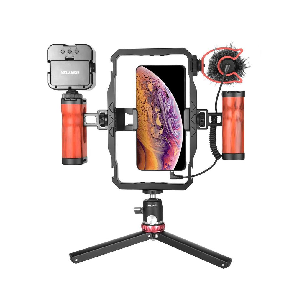 Dual Handle Handheld Universal Mobile Streaming & Photography Rabbit Cage Kit