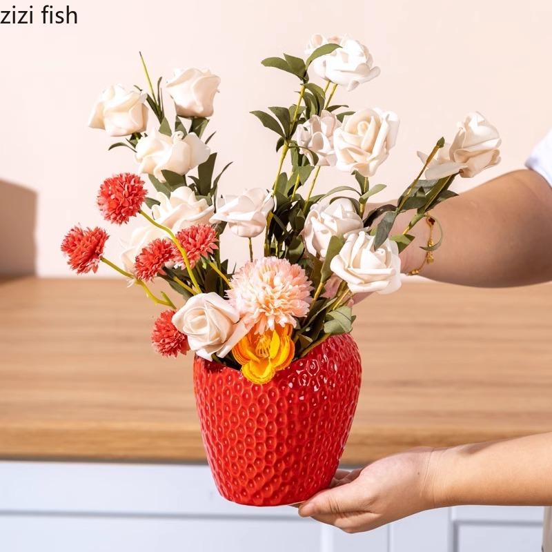 Erdbeere Keramik Butterplatte Käseplatte Butterdose Sushiplatte Küchenvorratsglas Essstäbchen Löffel Gabel Vorratsglas