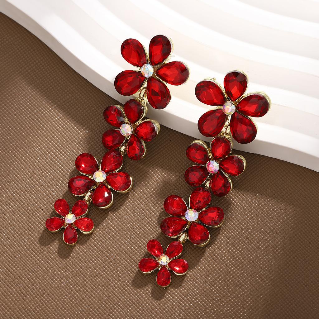 Luxury Earrings: Vintage-inspired Colorful Crystal Fashion Statement Earrings - Long  Bold and Elegant