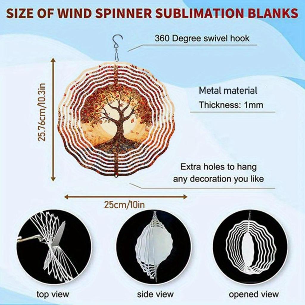Red Maple Tree 2D Wind Spinner Metal Hanging Garden Decor for Outdoor Indoor Easy Installation No Power Needed Wind Sculpture
