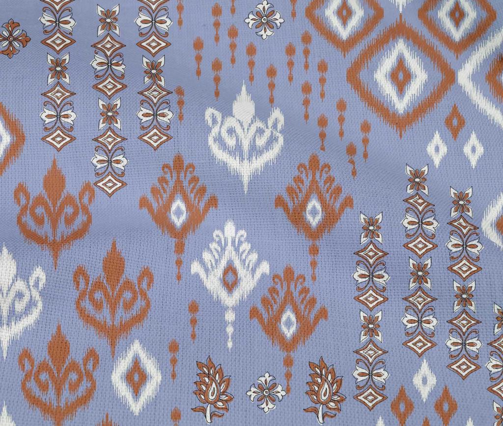 oneOone Cotton Flex Fabric Block & Geometric Ikat Print Fabric By The Yard 40 Inch