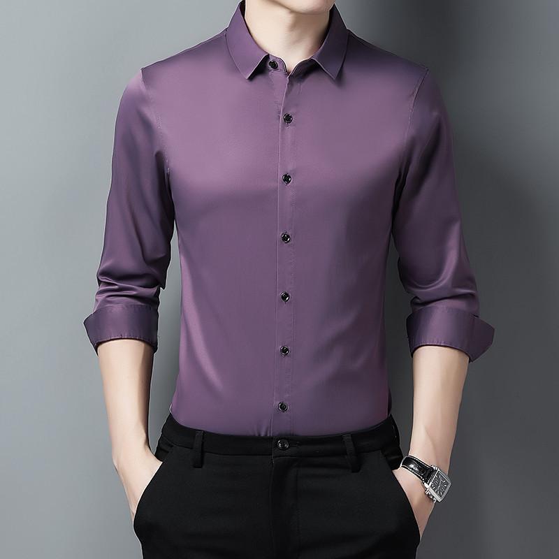 New Long-sleeved Shirt Male Middle-aged Business Slim Non-iron Professional Workwear Japanese Solid Colour Men's White Shirt