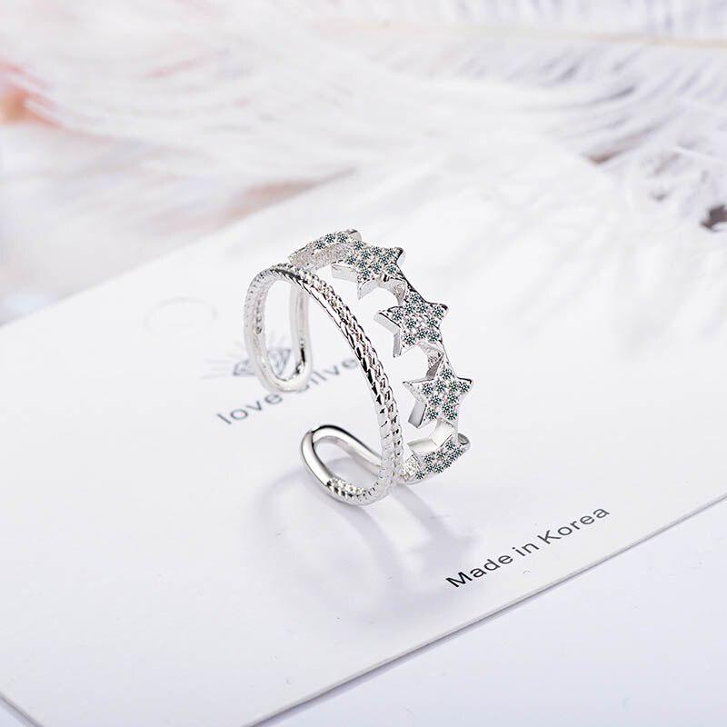 

Женское регулируемое кольцо с цирконом Resizable