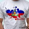 Haiti Flag Design - White Kids Boys T-Shirt Top Design - S S Kids & Baby Sizes