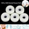 10 Rolls 50M Dental Flosser Oral Hygiene Teeth Cleaning Replacement Dental Floss Mint Toothpick Flosser Teeth Flosser